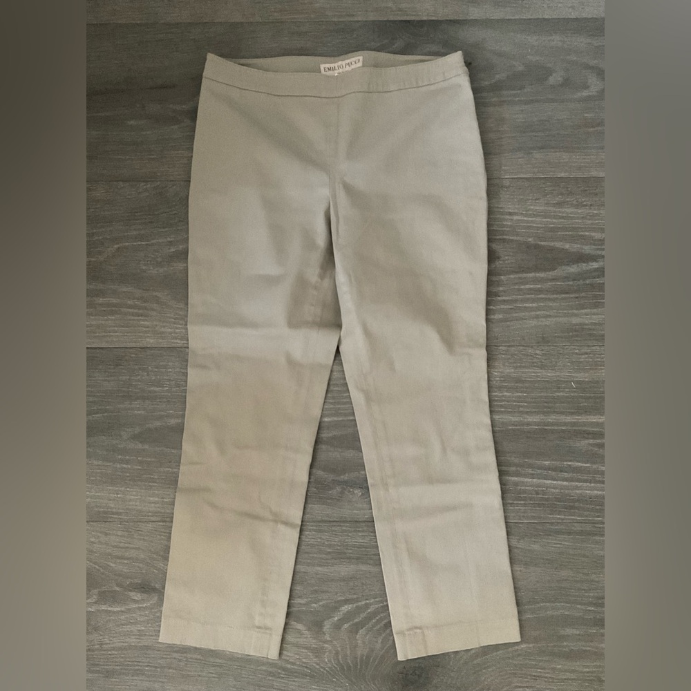 Emilio Pucci Women’s Khaki Ankle Pants Italy Size 40